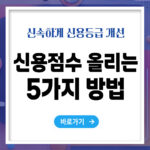 신용점수 올리는 가장 빠른 방법 5가지 – 신속하게 신용등급을 개선하는 법