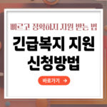 긴급복지지원 신청방법 – 빠르고 정확하게 지원받는 법 총정리