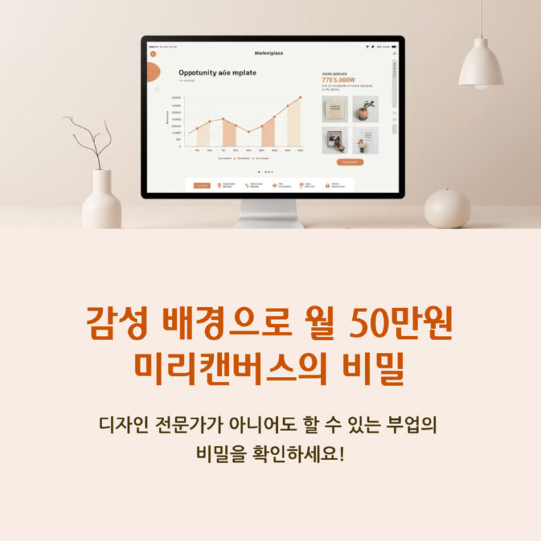 감성 배경 한 장으로 월 50만 원, 미리캔버스로 가능한 이유 (재택 부업)