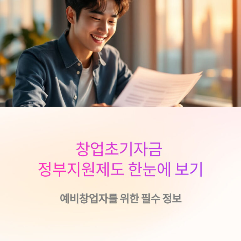 예비창업자를 위한 필수 정보, 창업초기자금 정부지원제도 한눈에 보기